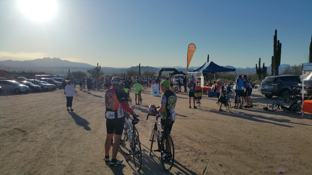 Coe Van Loo cyclists ready to start the MS 150 bike event.